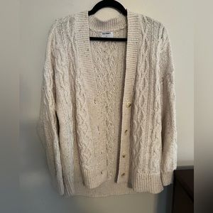 Cable knit oversized cardigan
